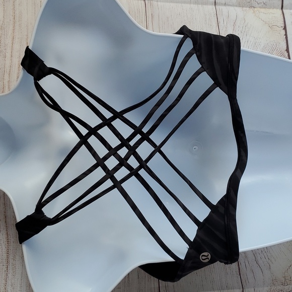 Lululemon Free to Be Bra Wild Thing Camo Deep Coal Size 14 - Picture 3 of 14